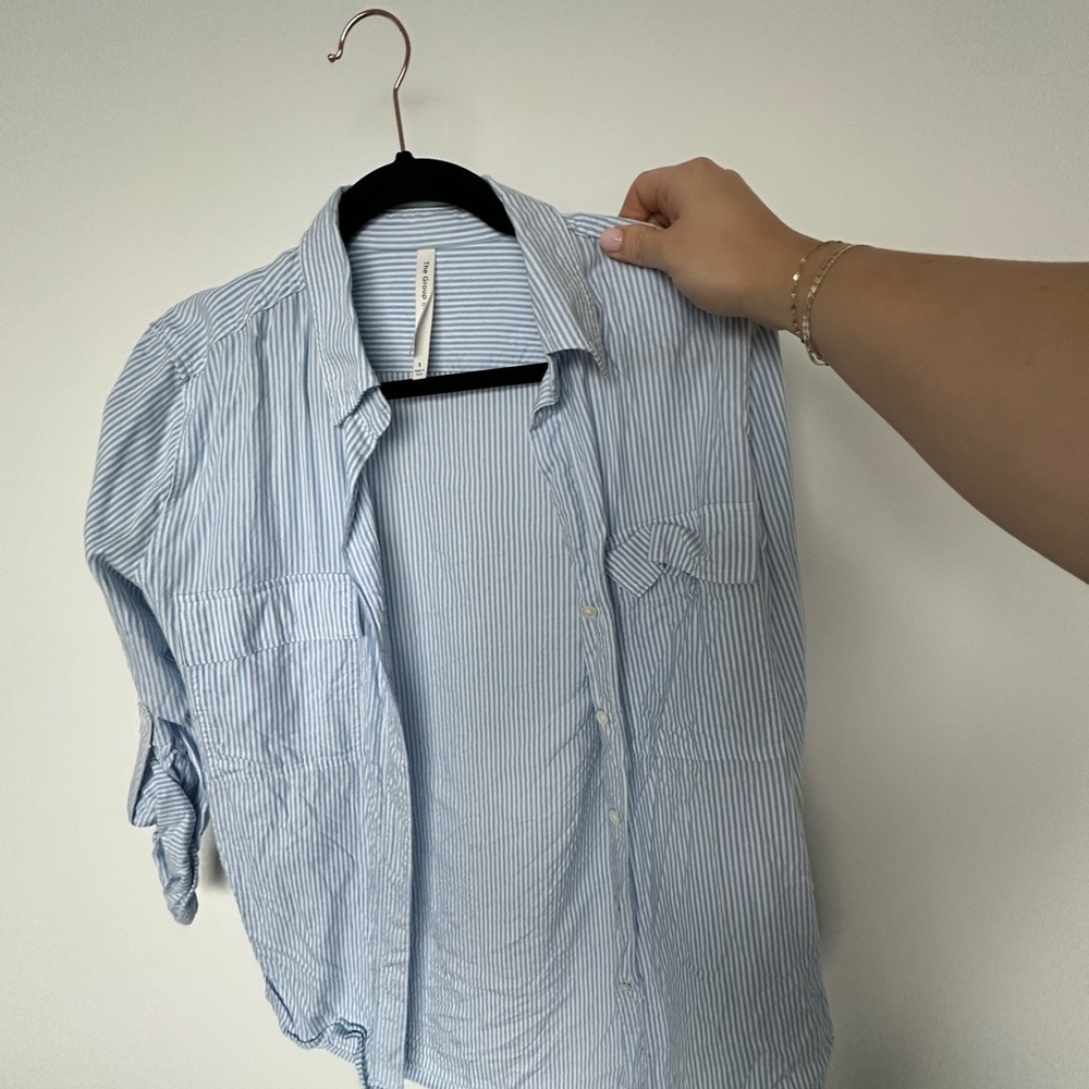 Babaton Blue Striped Shirt